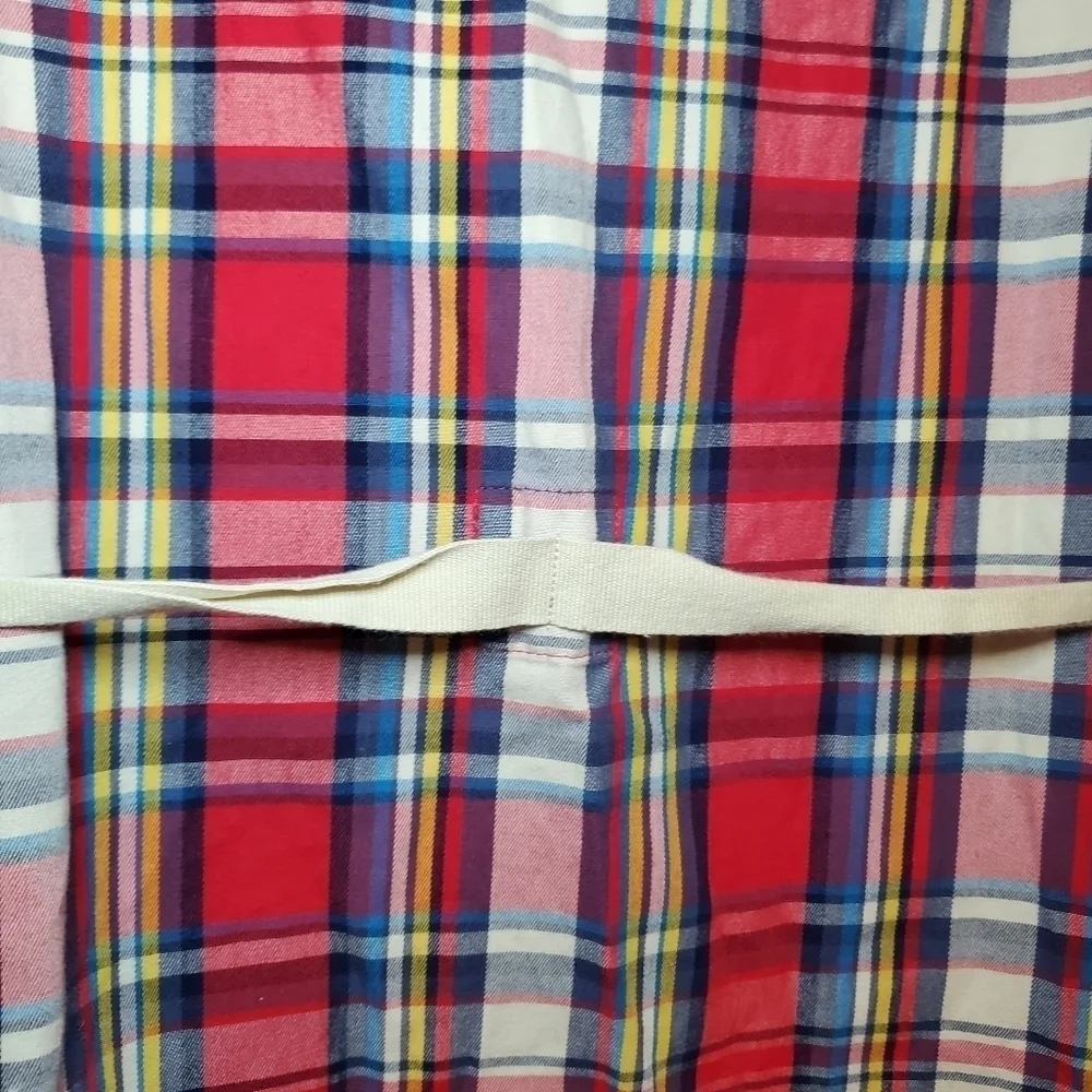 Hanna Andersson Christmas Plaid & Denim Long Sleeved Dress Size 140/US Girl's 10